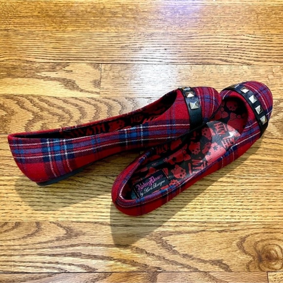 Abbey Dawn Tartan Plaid Studded Punk Rock Ballerina Flats by Avril Lavigne - Picture 12 of 15